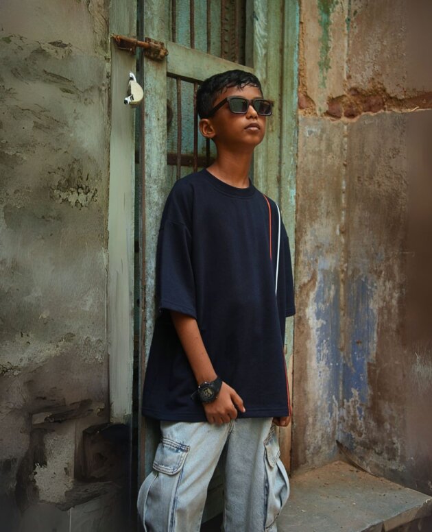 PURE GENIUS BLUE OVERSIZED BOX TEE