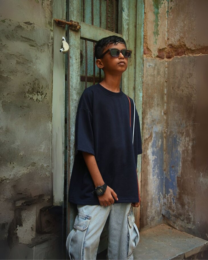 PURE GENIUS BLUE OVERSIZED BOX TEE